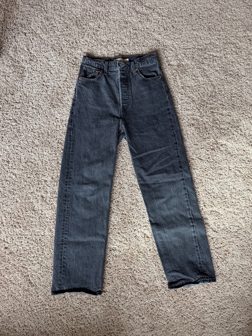 Levis Ribcage Straight Ankle Black Jeans